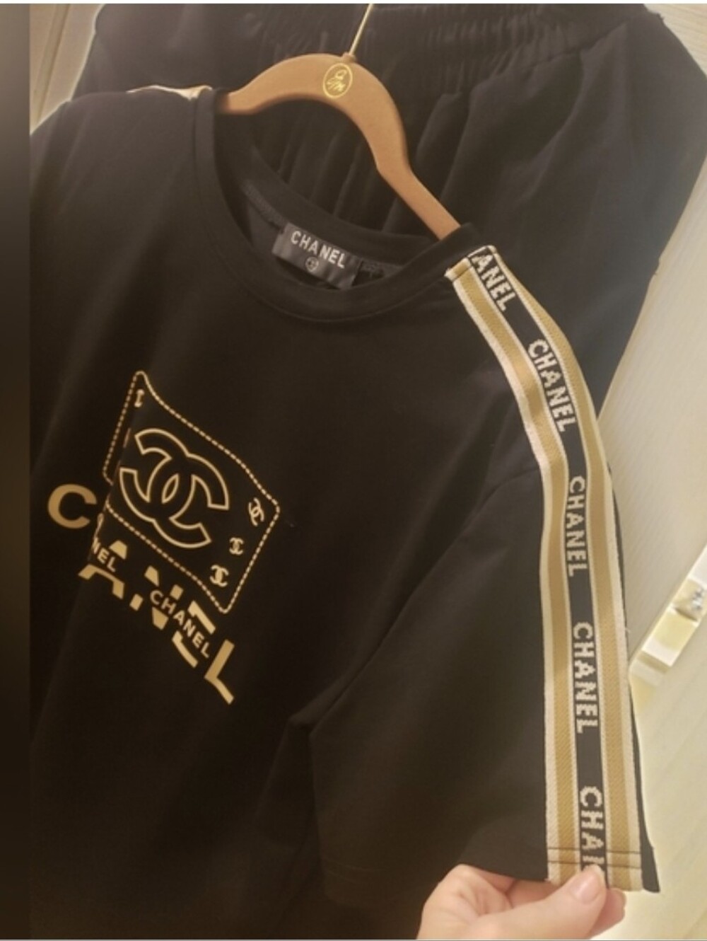 Fashion | Black and Gold Logo Track Jogger Set - Picture 7 of 8